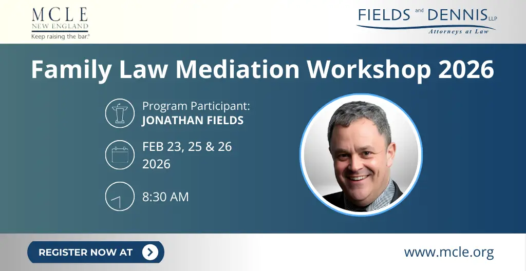 Flyer for MCLE family law mediation workshop feb 2026